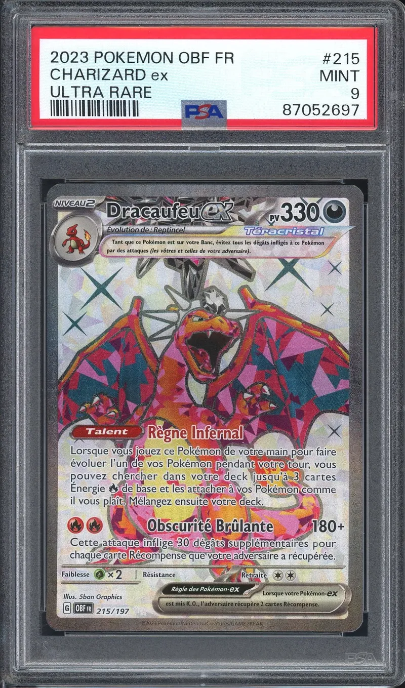 PSA 9 Dracaufeu Ex