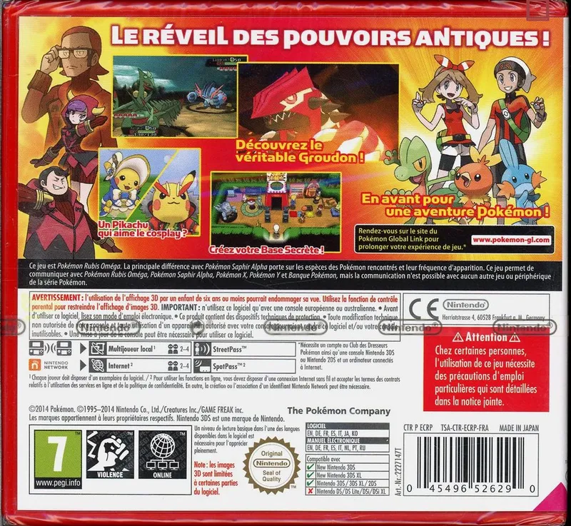 Jeu Nintendo 3DS Pokémon Rubis Oméga