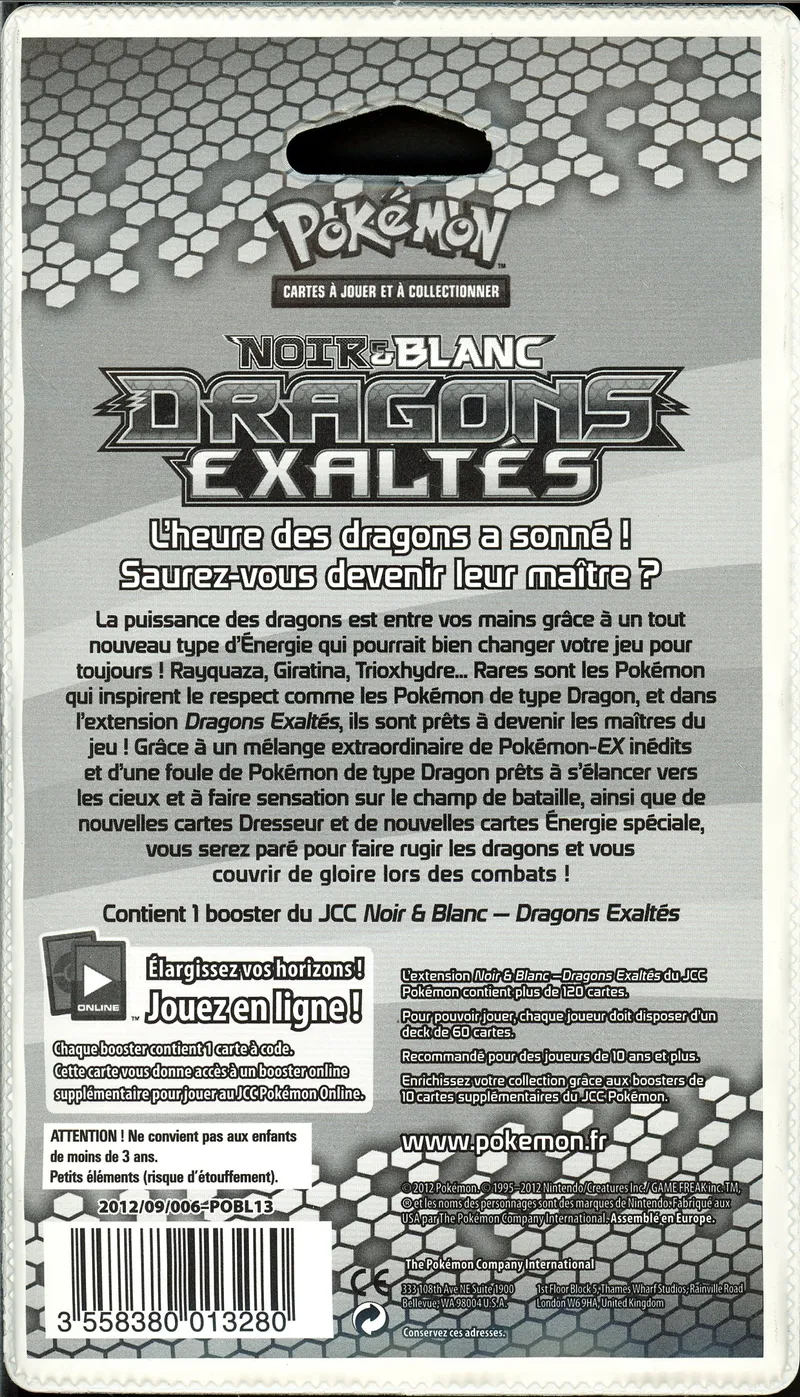Booster Blister Noir & Blanc Dragons Exaltés