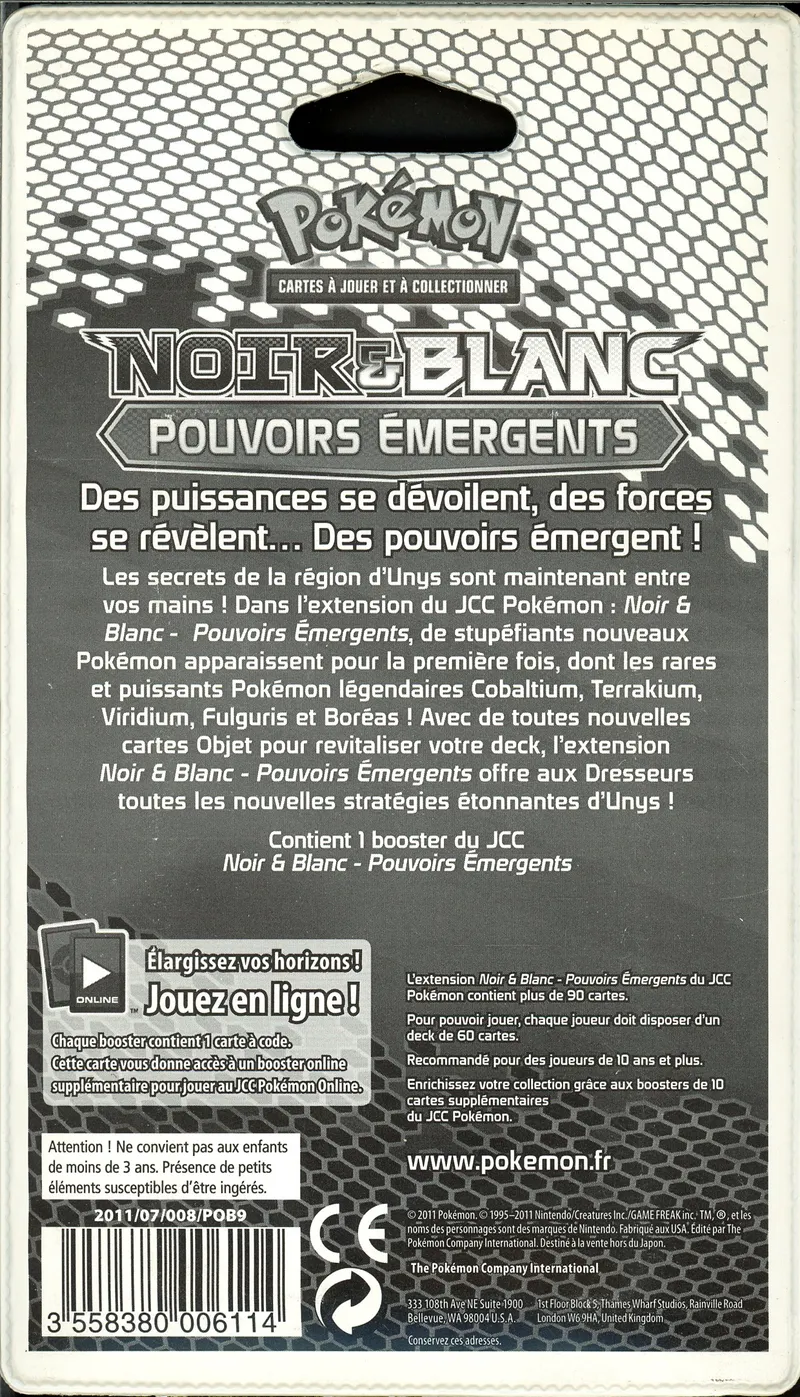 Booster Blister Noir & Blanc Pouvoirs Emergents