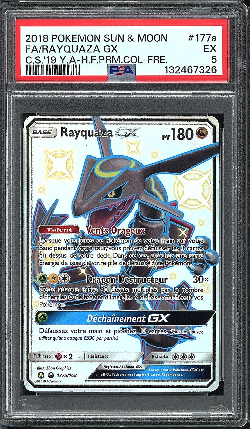 PSA 5 Rayquaza Gx Shiny