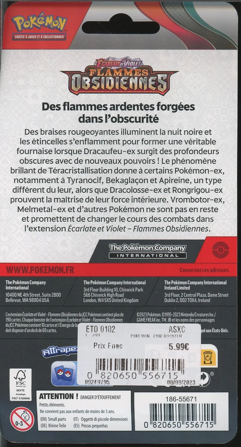 Booster Blister EV3 Flammes Obsidiennes