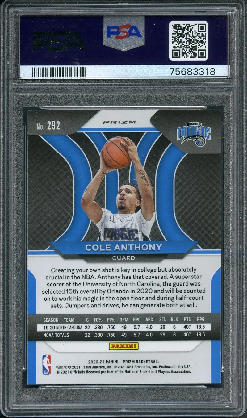 PSA 8 Cole Anthony