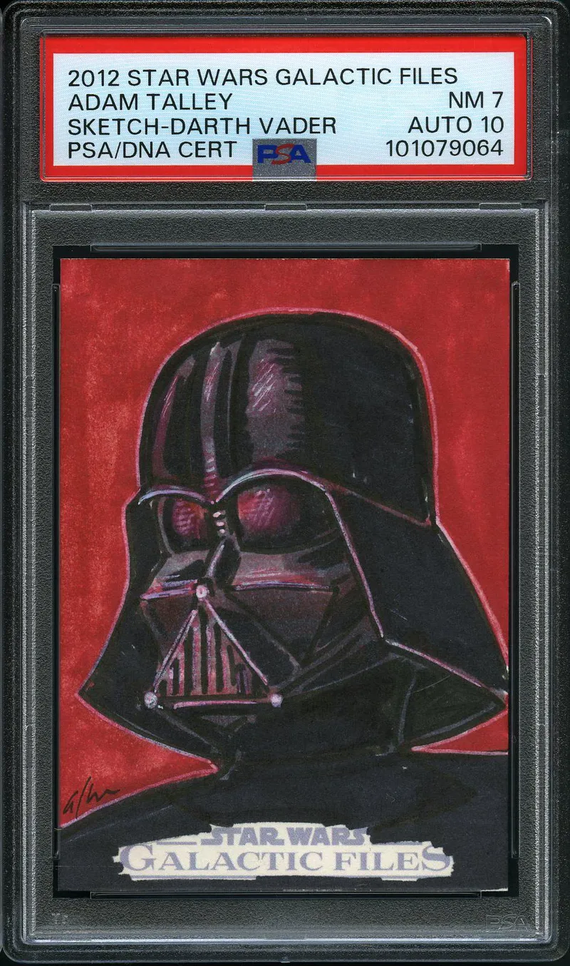 PSA 7 Darth Vader Sketch by Adam Talley