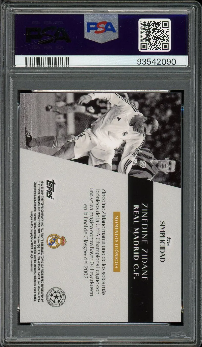 PSA 8 Zinedine Zidane Momentos icónicos Green