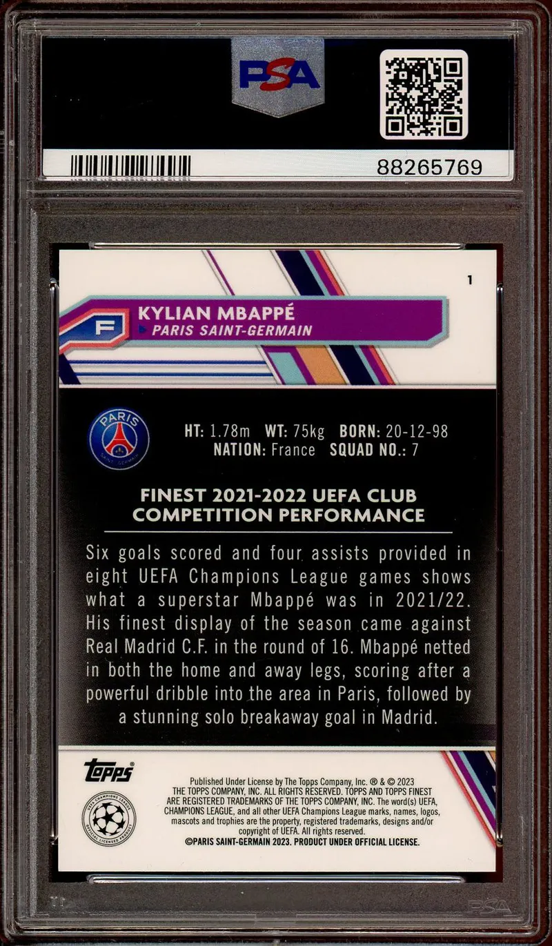 PSA 10 Kylian Mbappé Rose Gold