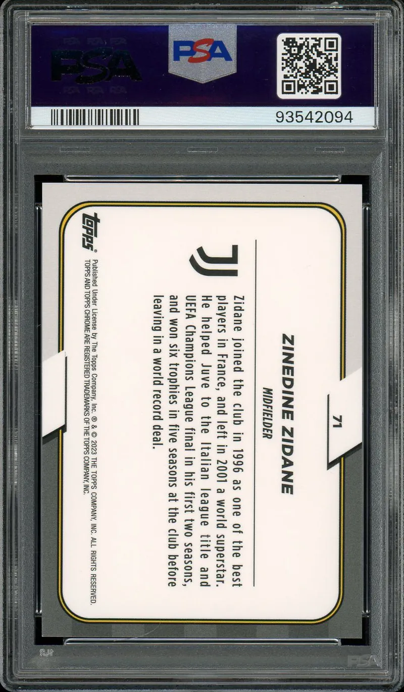 PSA 9 Zinedine Zidane Gold