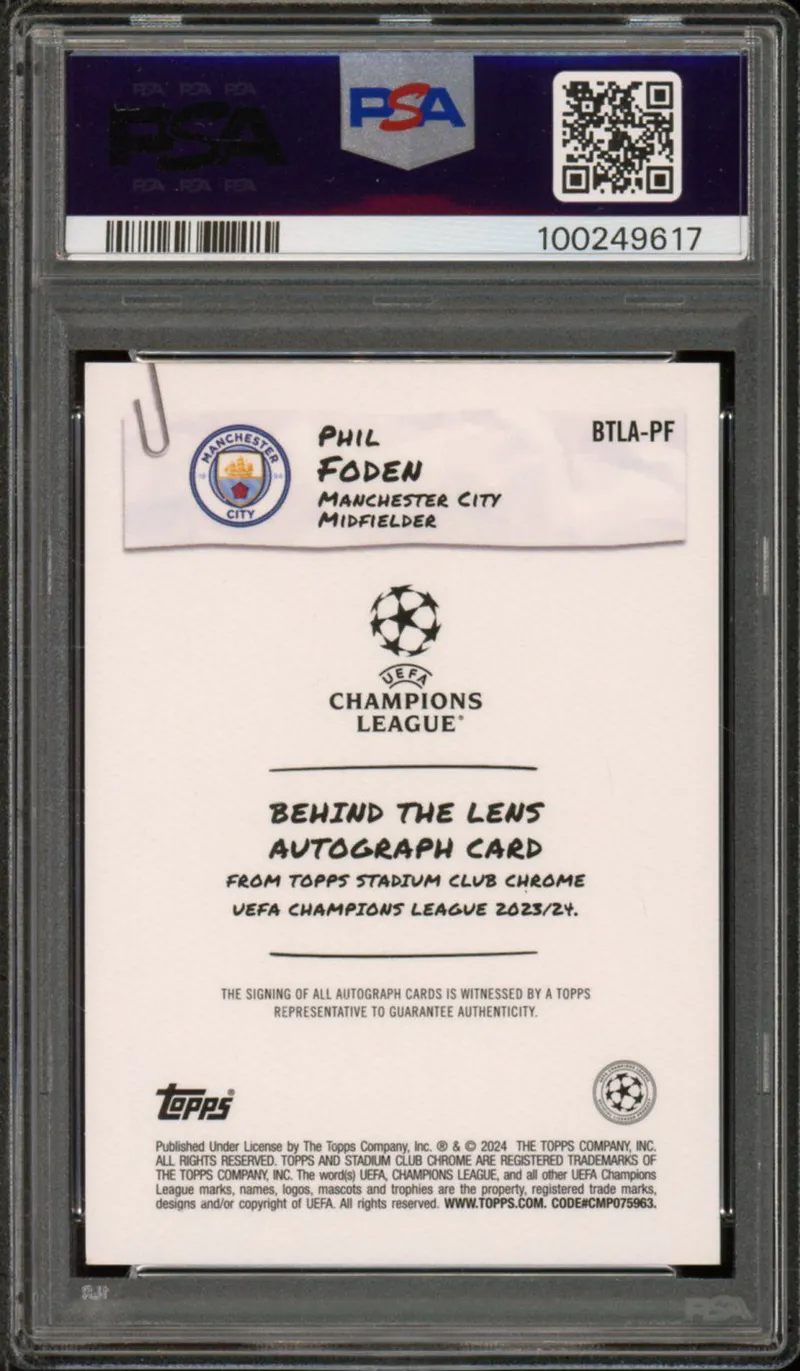 PSA 9 Phil Foden Autograph