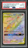 PSA 10 Reshiram et Dracaufeu Gx Rainbow - Image 1