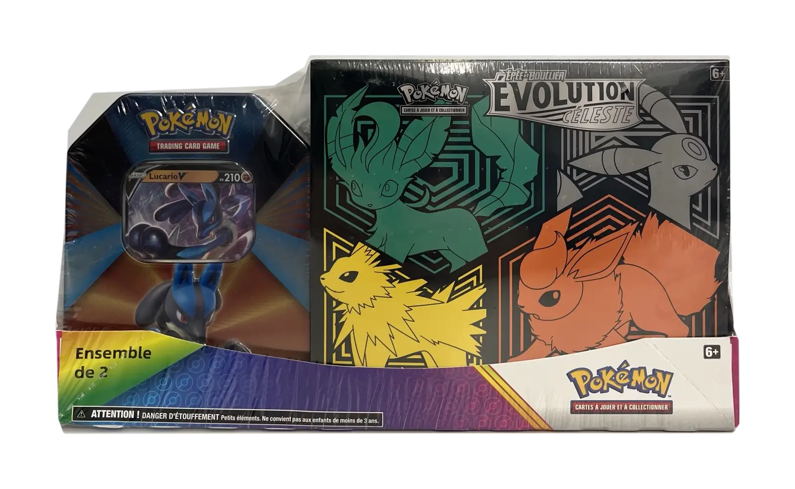 Ensemble de 2 : Pokébox Lucario V & ETB EB7 Evolution Céleste