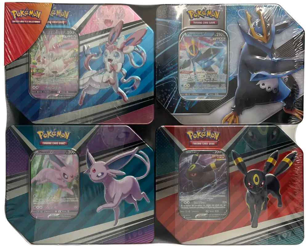 Ensemble de 4 Pokébox E&B Nymphali, Pingoléon, Mentali et Noctali V