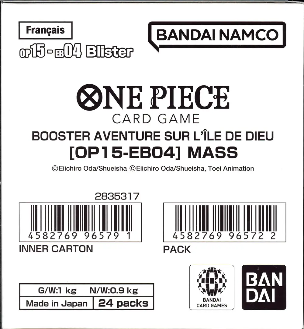 Case 24 Boosters Blisters OP15-EB04 Aventure sur l'Ile de Dieu