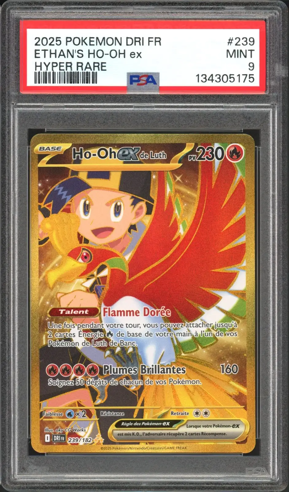 PSA 9 Ho-Oh Ex de Luth Gold