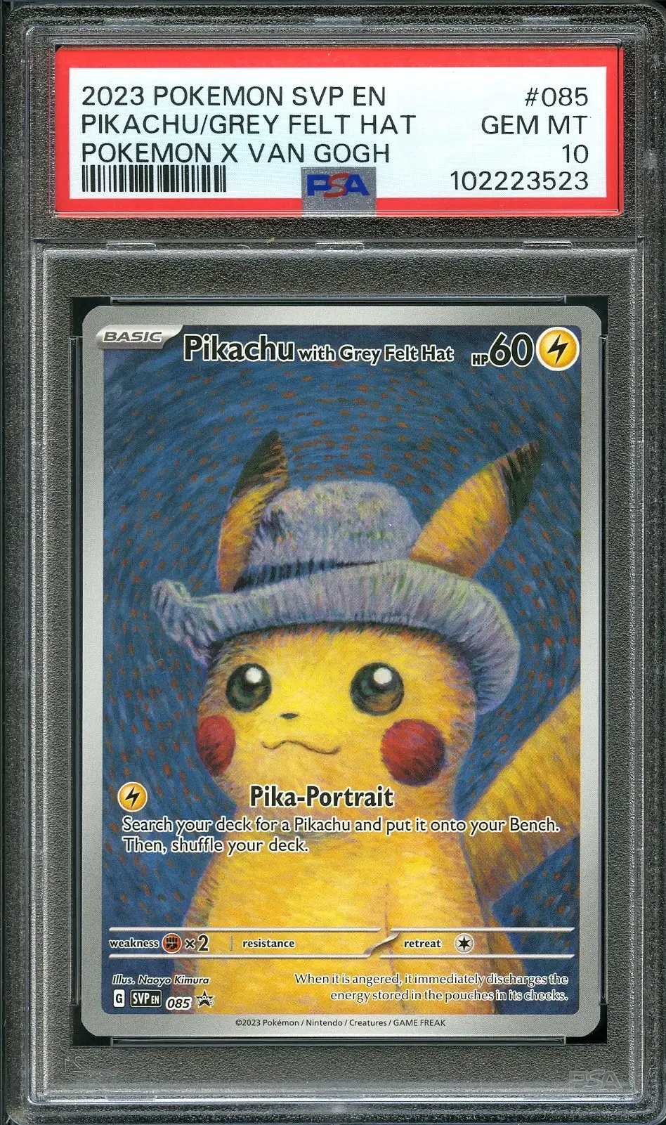 PSA 10 Pikachu with Grey Felt Hat