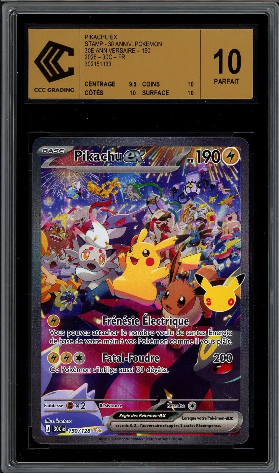 PSA 10 Pikachu et Zekrom Gx