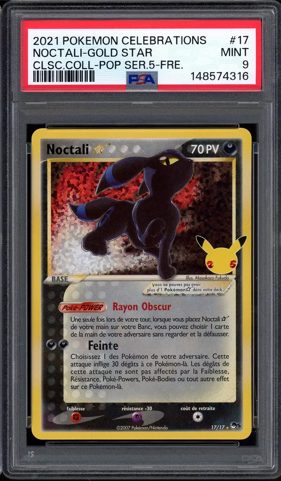 PSA 9 Noctali Gold Star