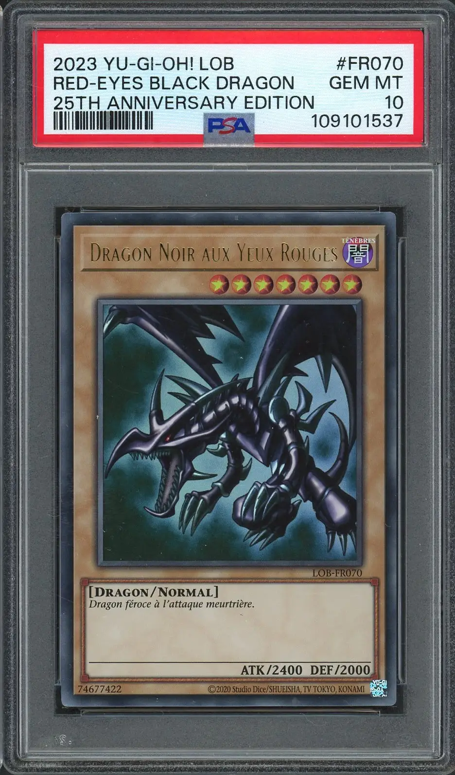 PSA 10 Dragon Noir Aux Yeux Rouge