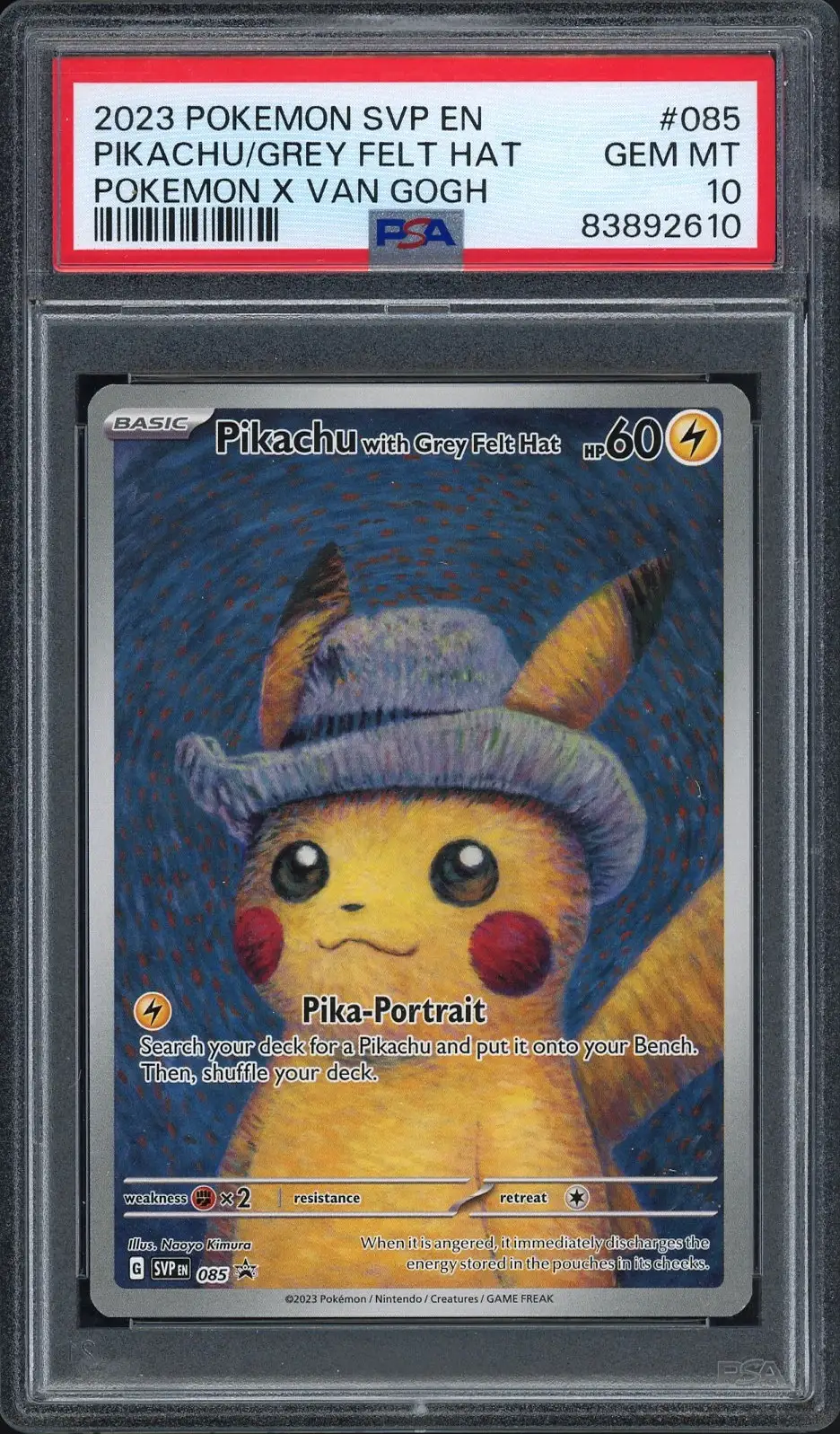 PSA 10 Pikachu with Grey Felt Hat