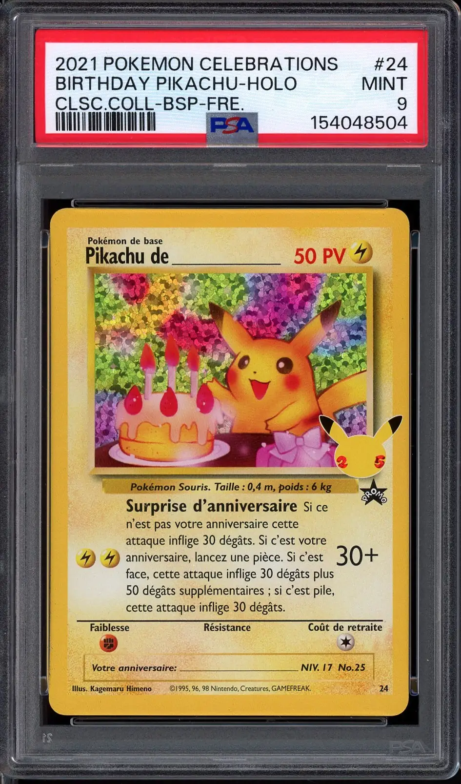 PSA 9 Pikachu de _____ Holo