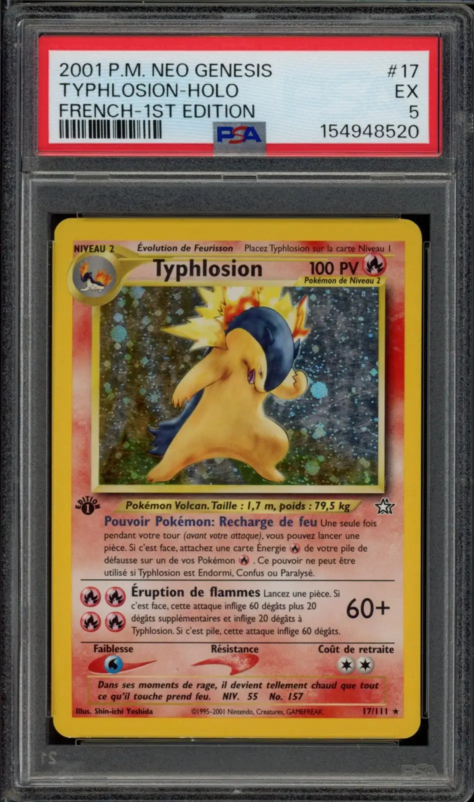 PSA 5 Typhlosion Holo