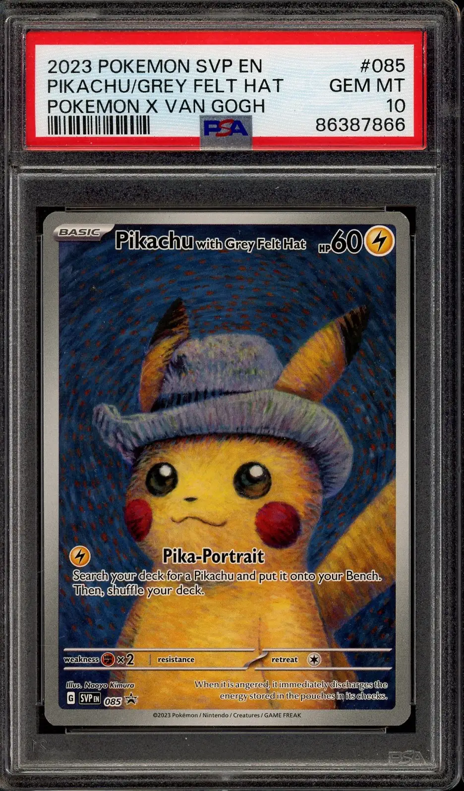 PSA 10 Pikachu with Grey Felt Hat