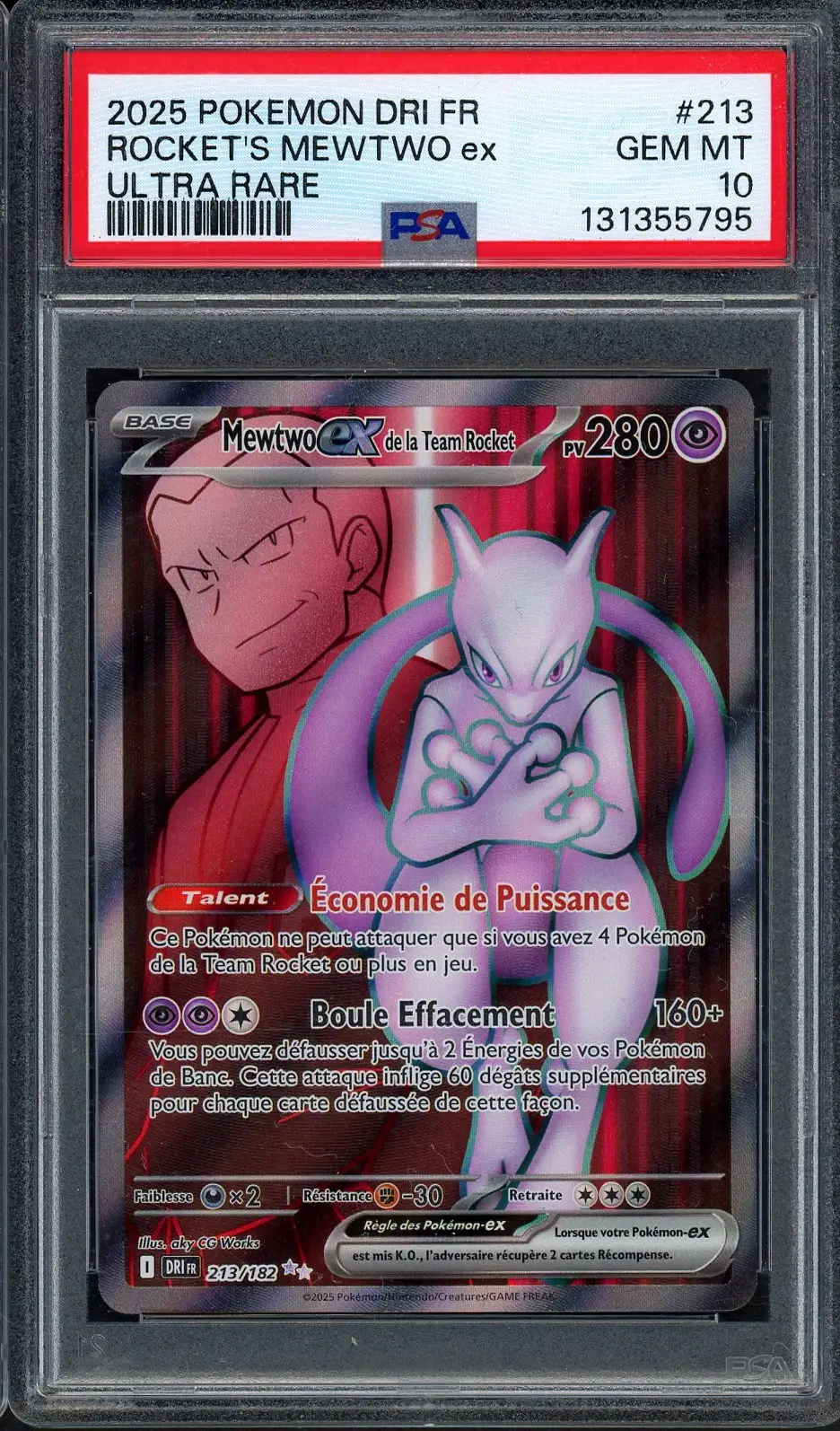 PSA 10 Mewtwo Ex de la Team Rocket