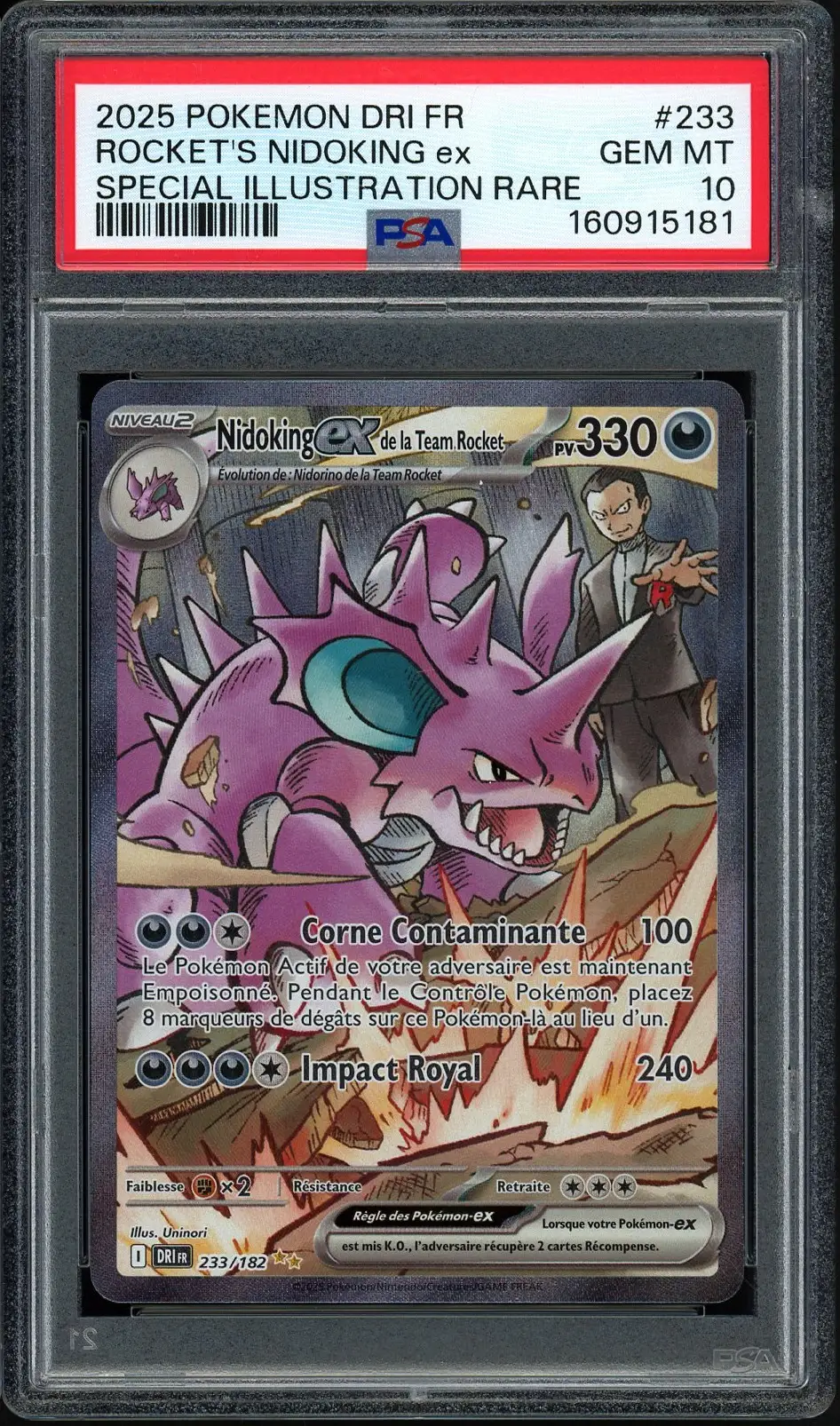 PSA 10 Nidoking Ex de la Team Rocket