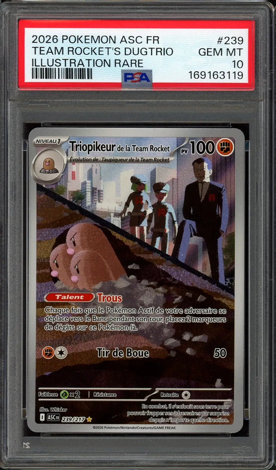 PSA 10 Triopikeur de la Team Rocket