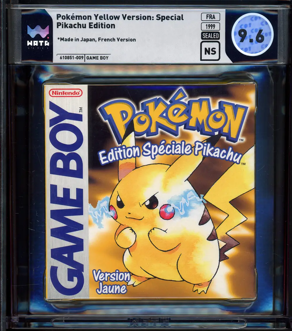 WATA 9.6 Jeu GameBoy Pokémon Version Jaune Edition Spéciale Pikachu