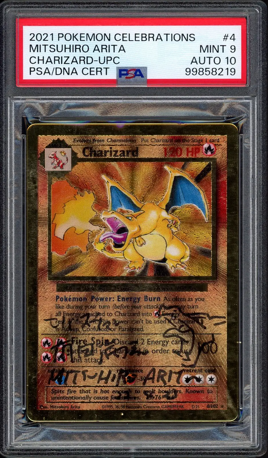PSA 9 Charizard Holo Metal