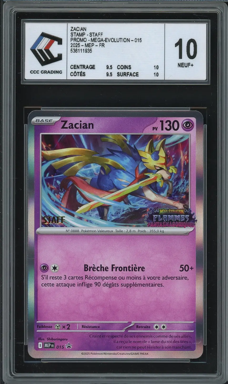 CCC 10 Zacian Prerelease Staff Holo