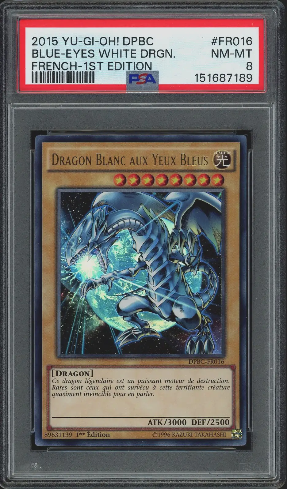 PSA 8 Dragon Blanc Aux Yeux Bleus