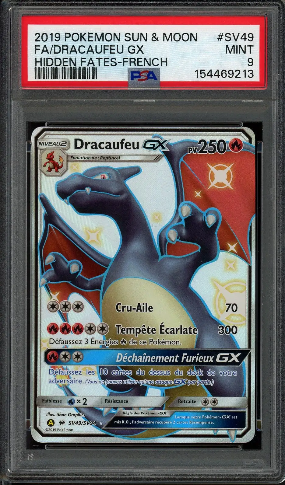 PSA 9 Dracaufeu Gx Shiny