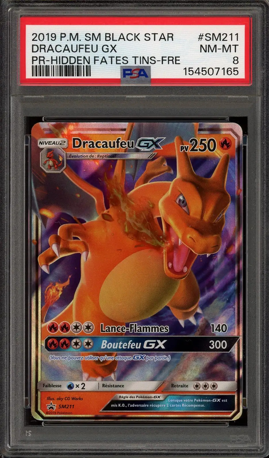 PSA 8 Dracaufeu Gx