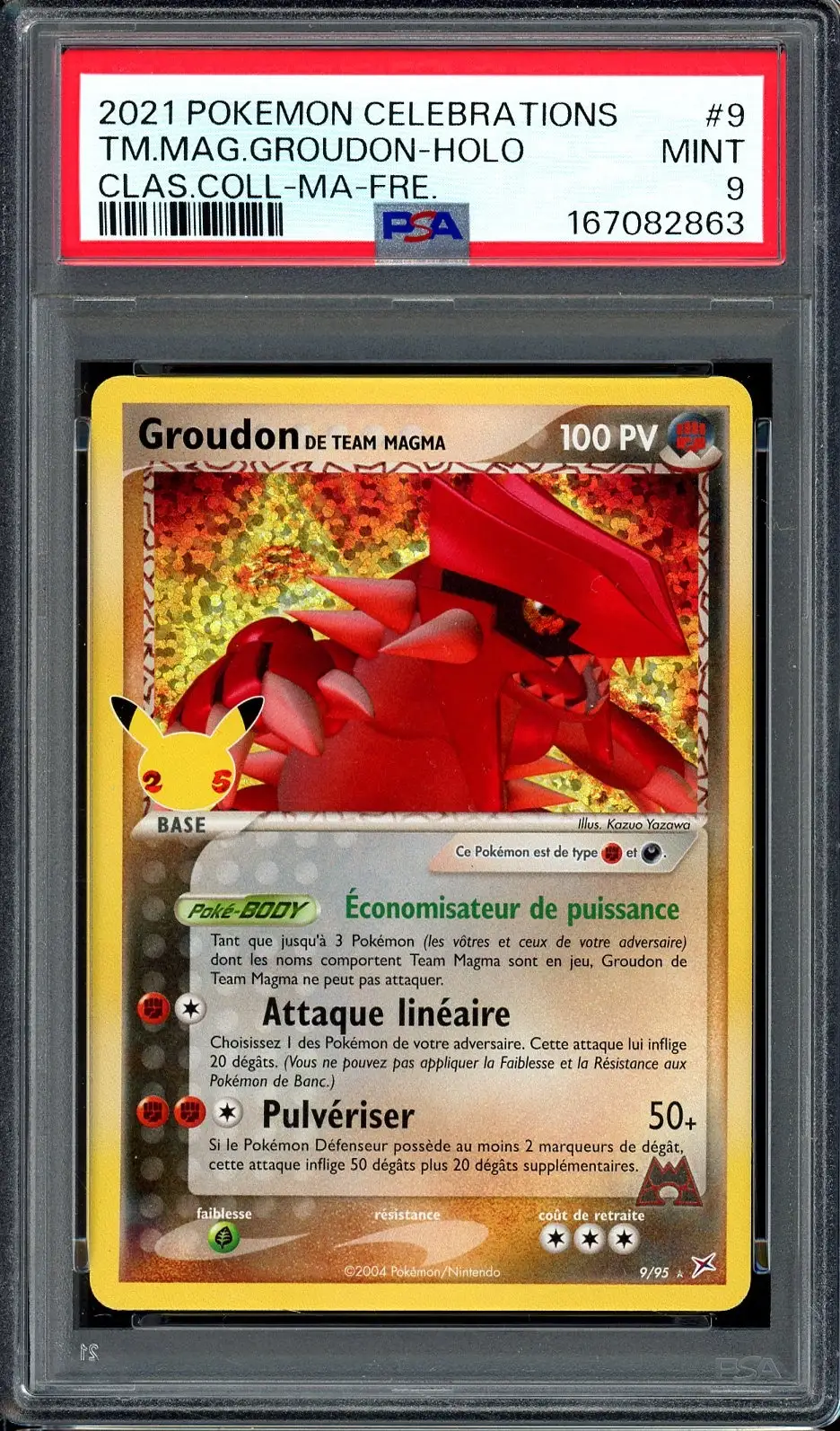 PSA 9 Groudon de Team Magma Holo