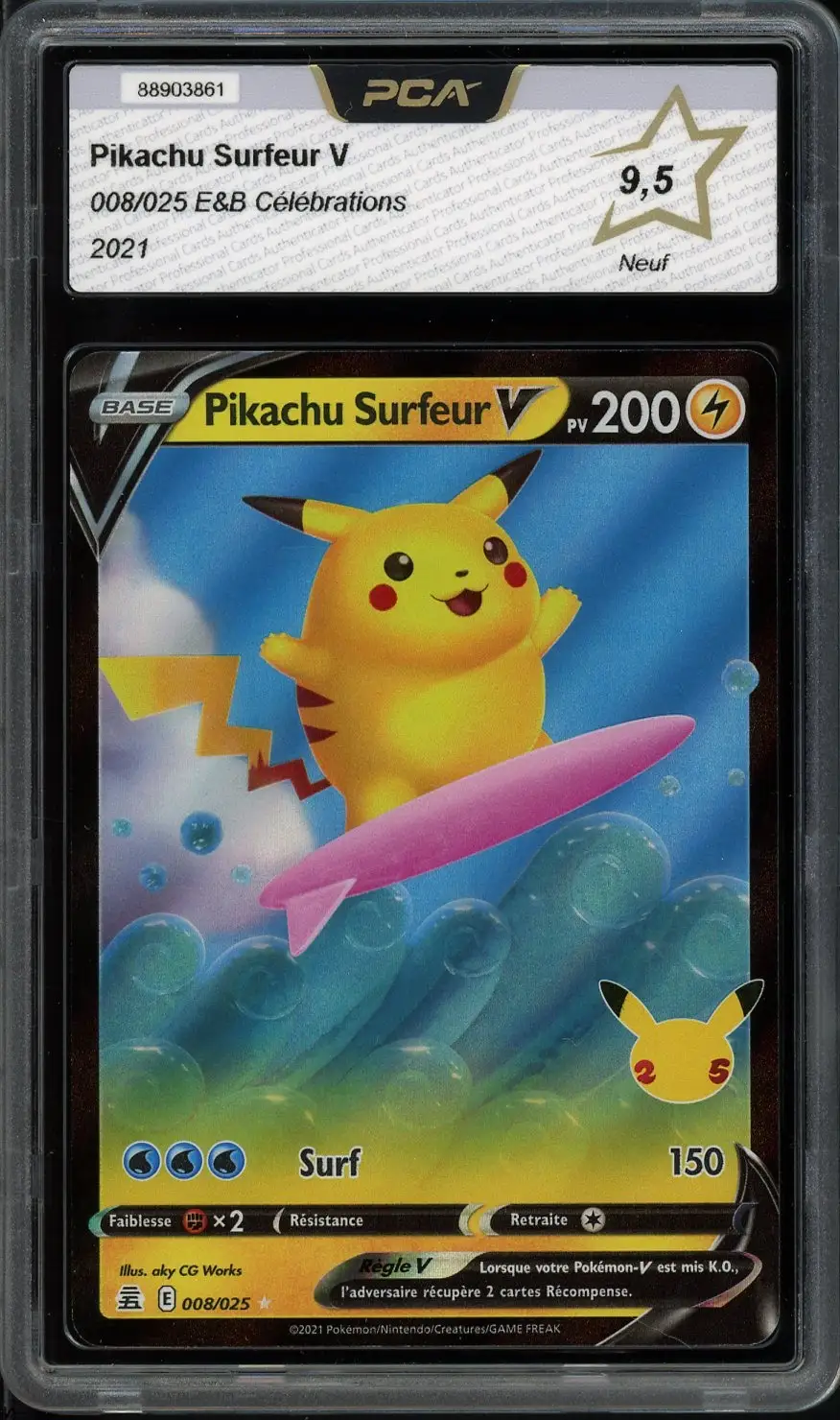 PCA 9.5 Pikachu Surfeur V