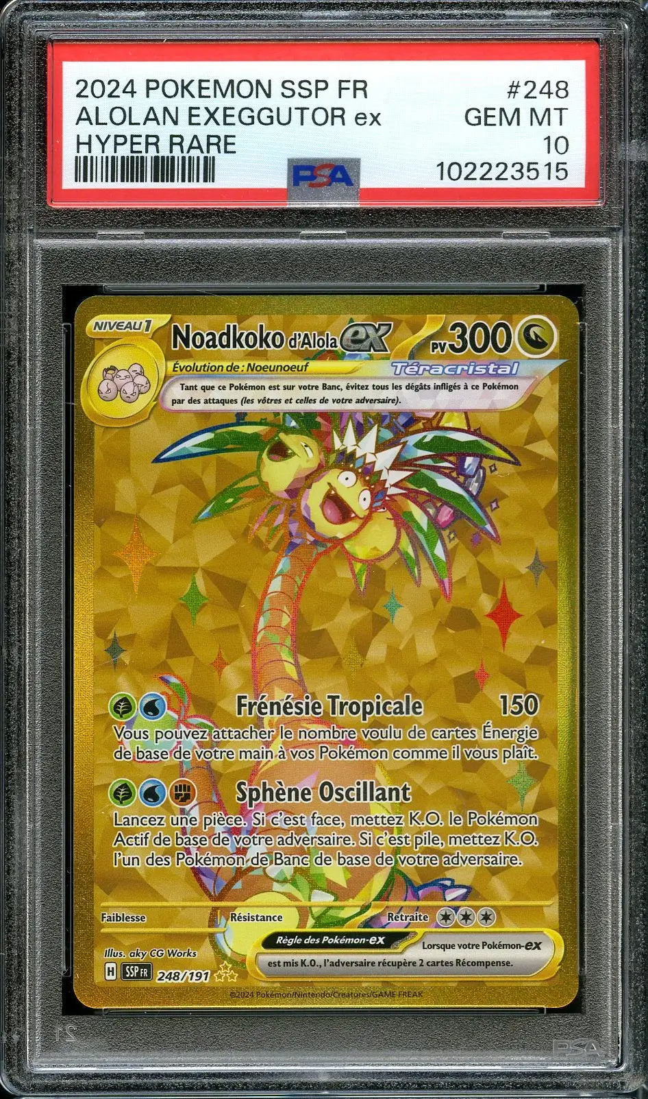 PSA 10 Noadkoko d'Alola Ex Gold