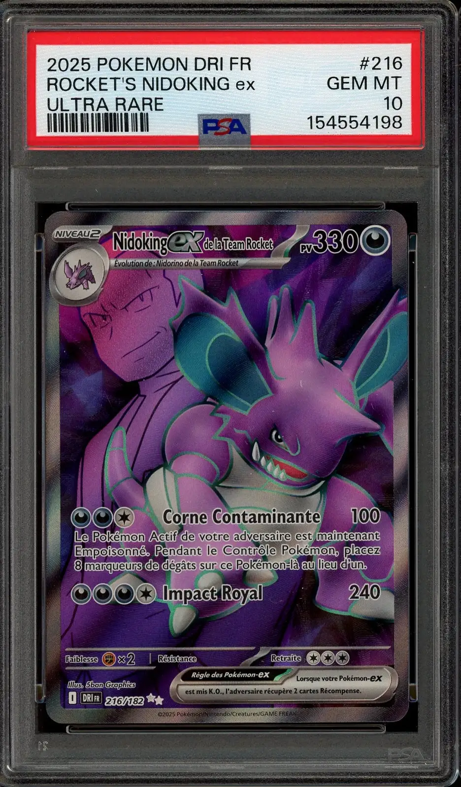 PSA 10 Nidoking Ex de la Team Rocket