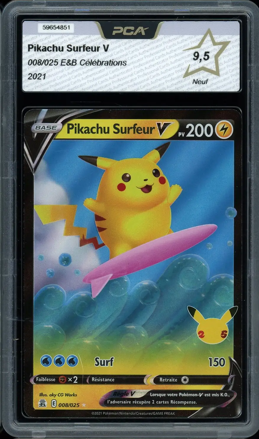 PCA 9.5 Pikachu Surfeur V