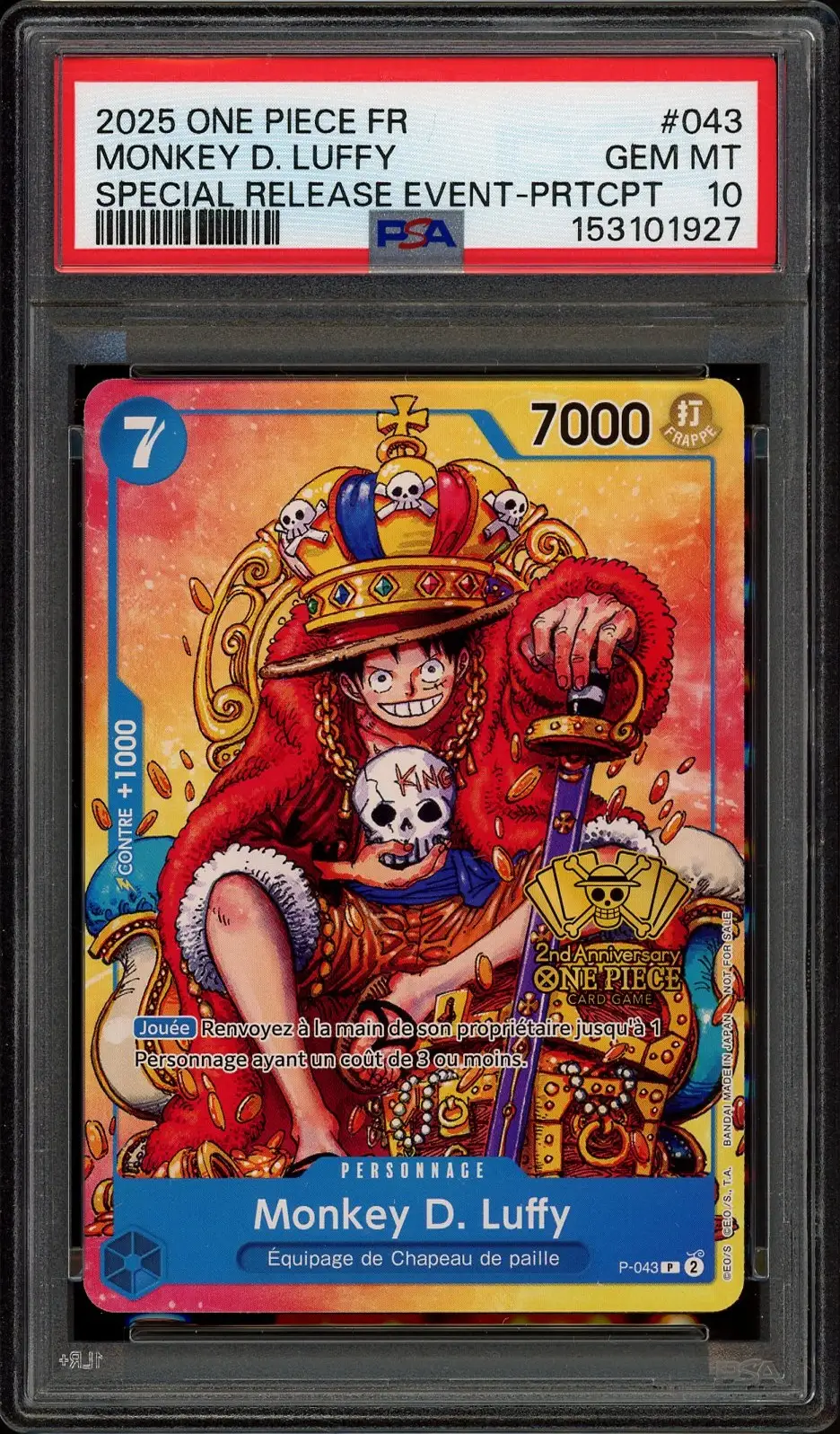 PSA 10 Monkey D. Luffy