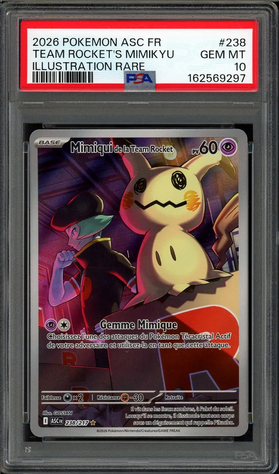 PSA 10 Mimiqui de la Team Rocket