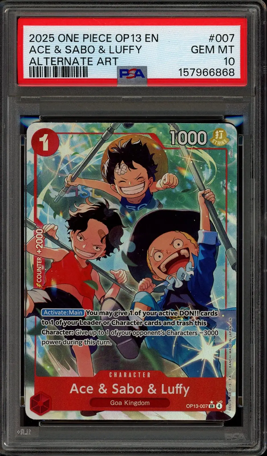 PSA 10 Ace, Sabo et Luffy