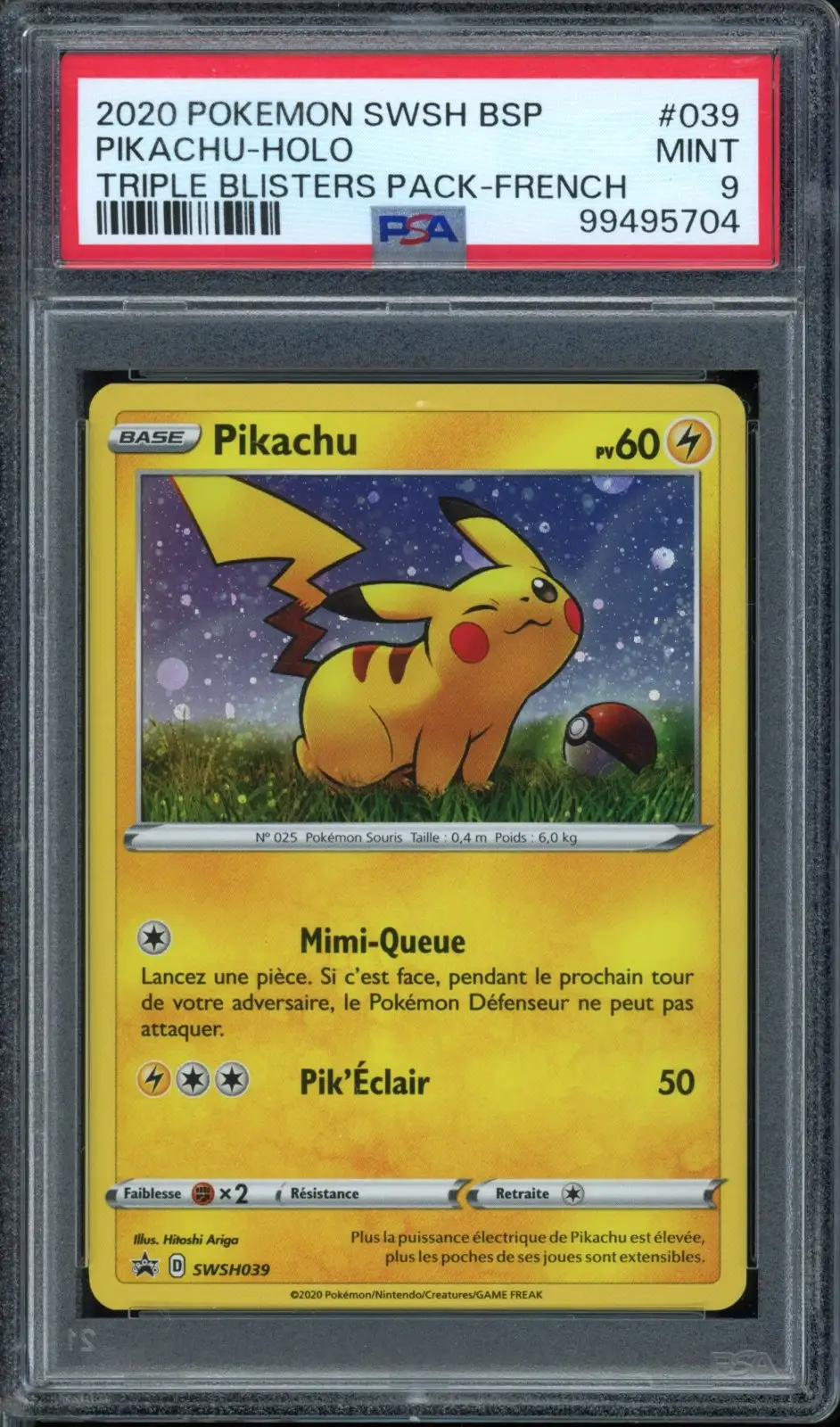 PSA 9 Pikachu Holo