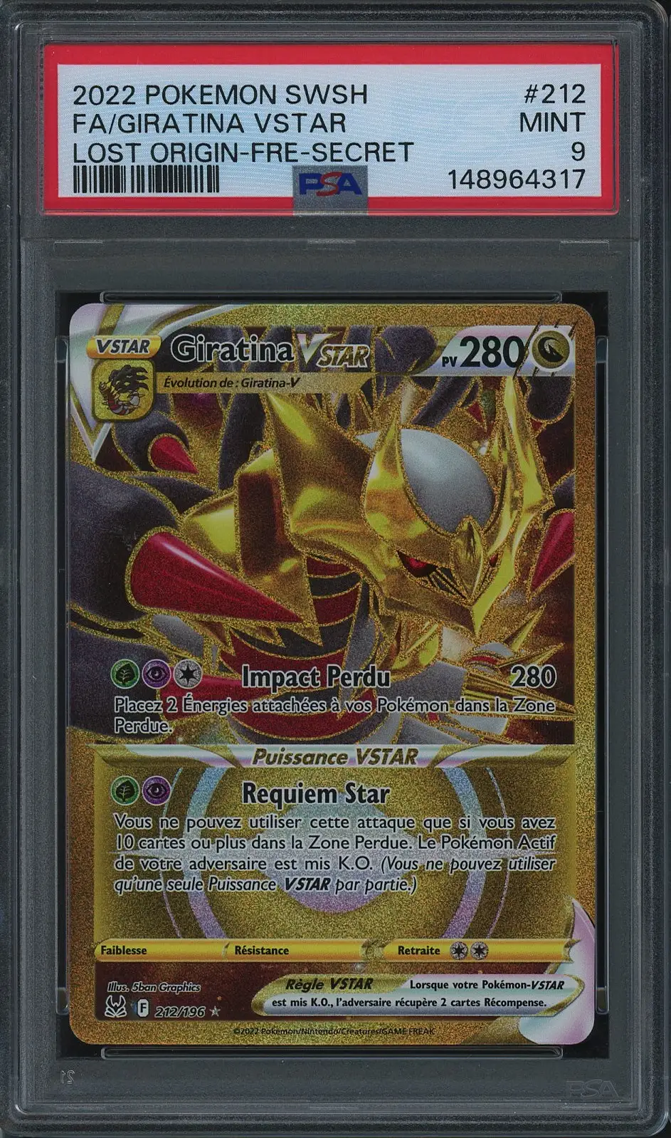 PSA 9 Giratina VStar Gold