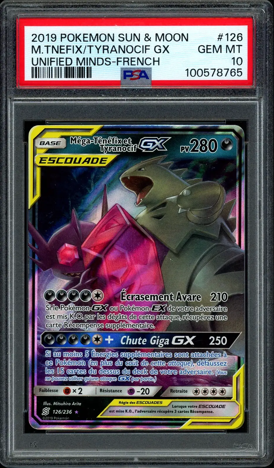 PSA 10 Méga-Ténéfix et Tyranocif Gx