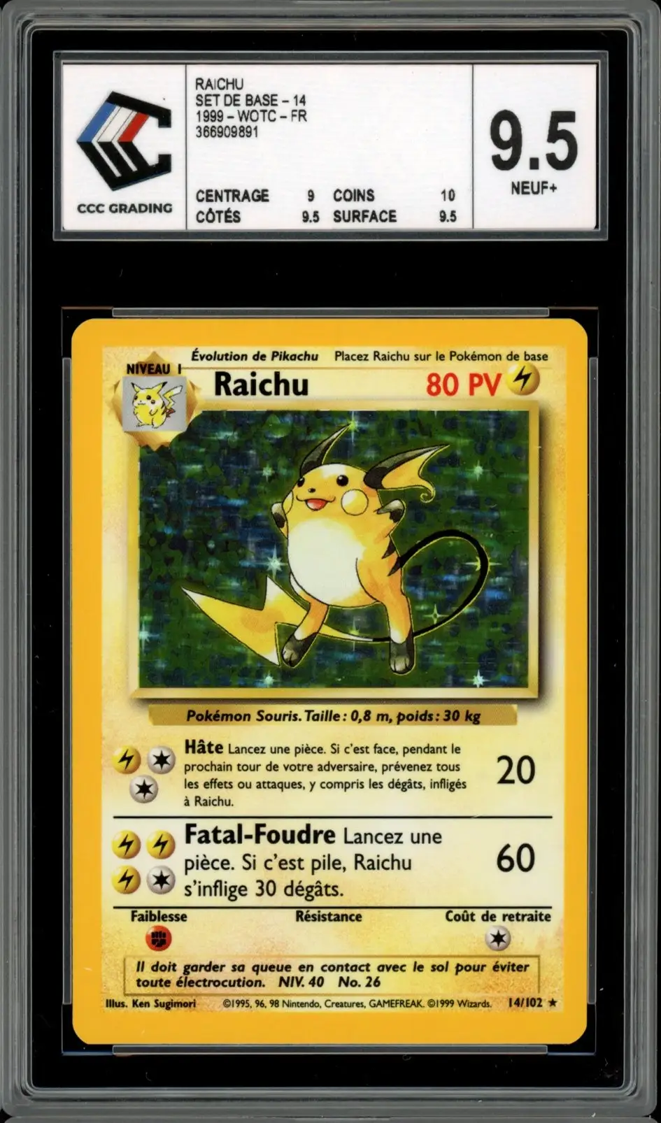CCC 9.5 Raichu Holo