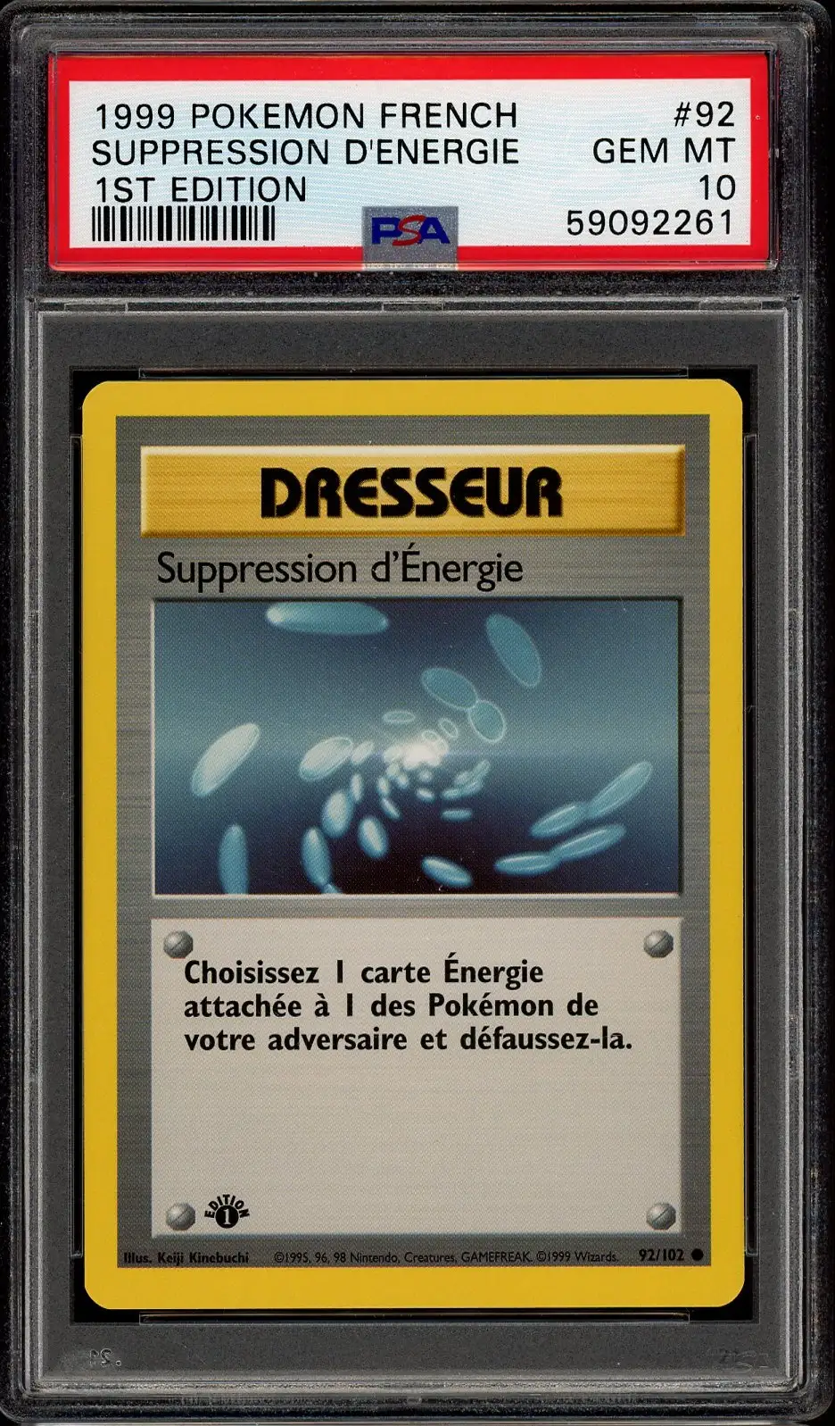 PSA 10 Suppression d'Energie