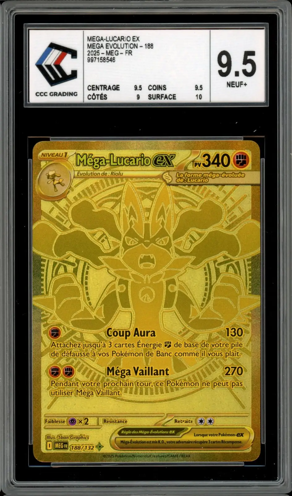 CCC 9.5 Méga-Lucario Ex Gold