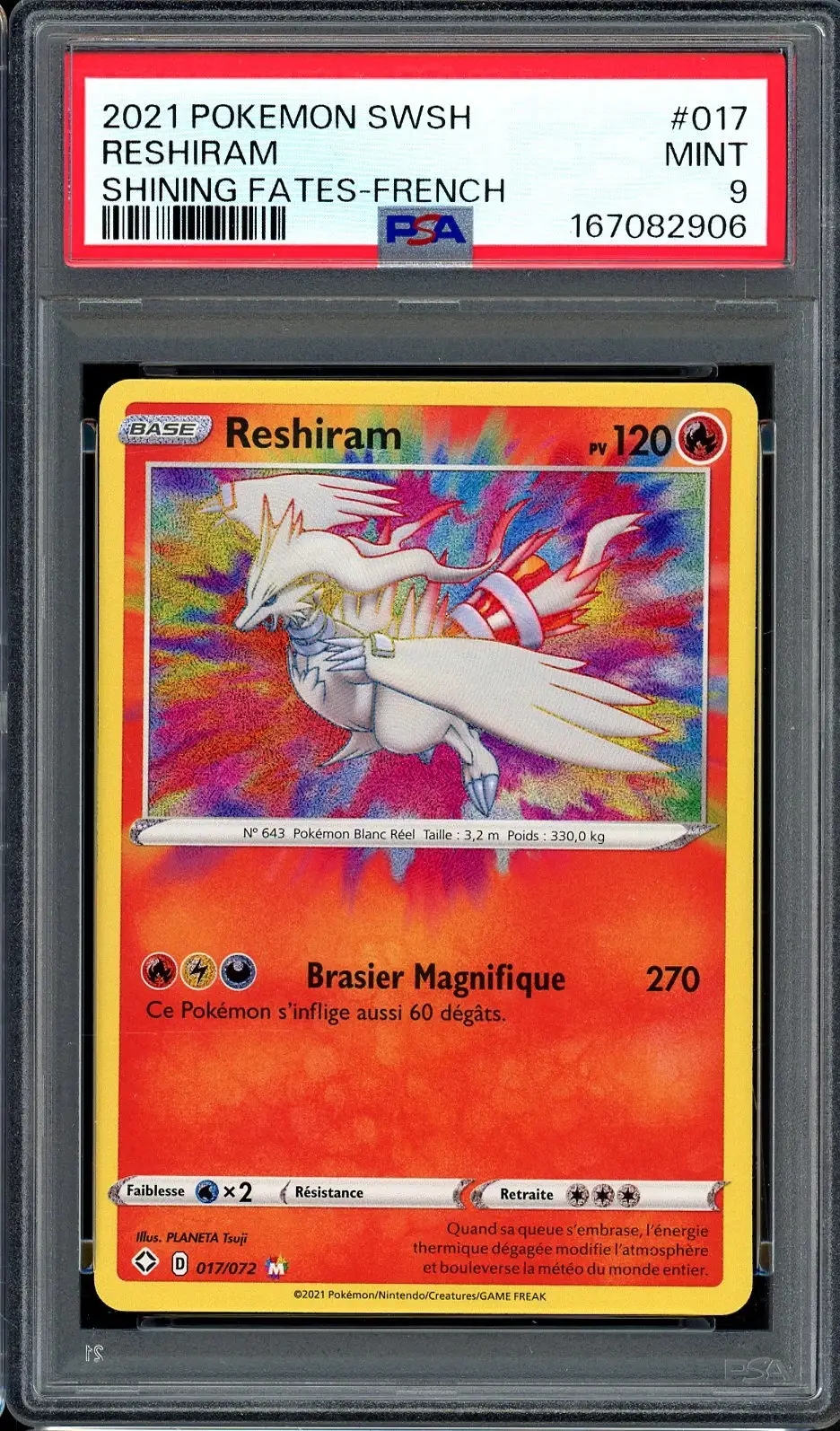 PSA 9 Reshiram Holo Amazing