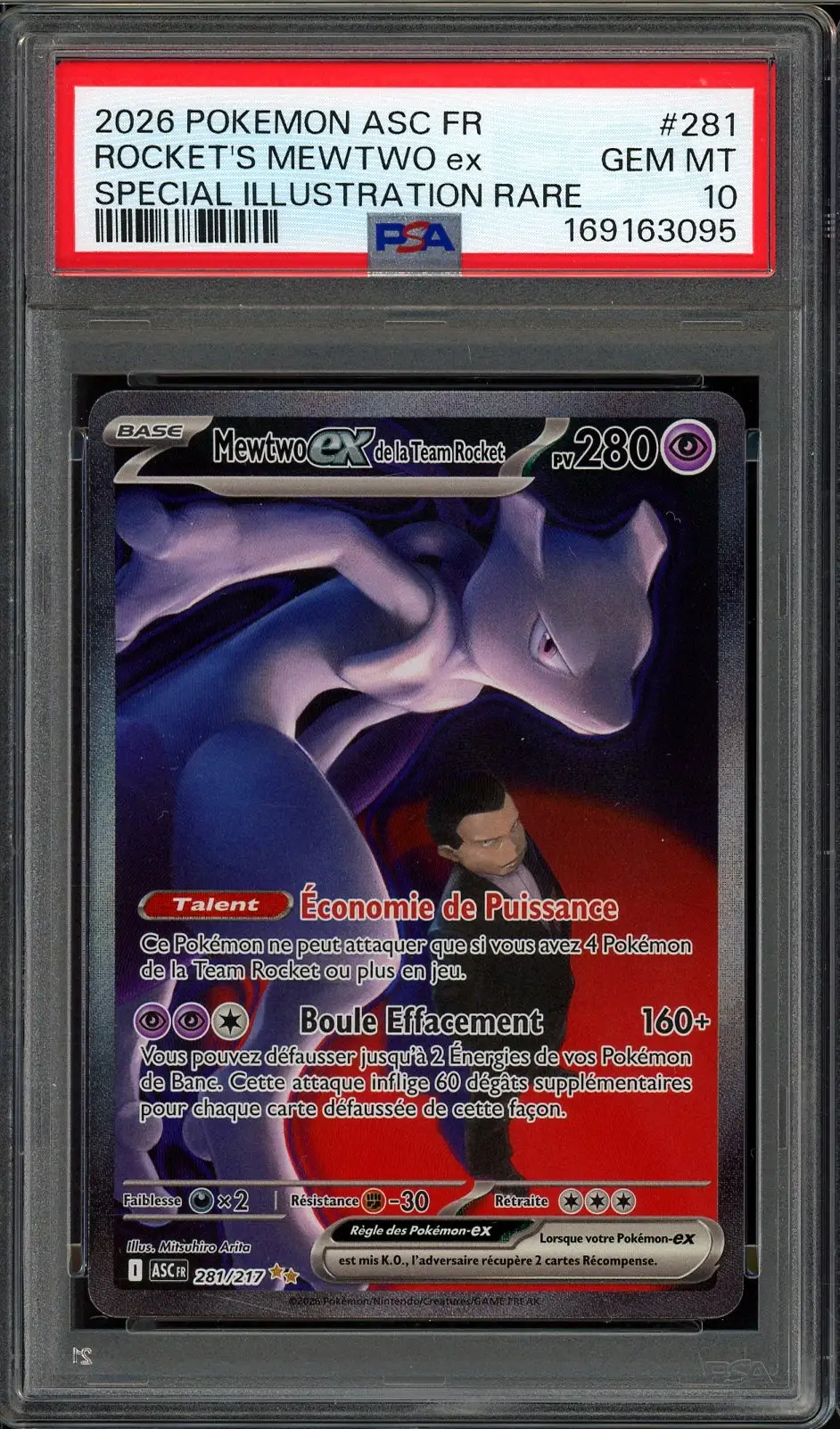 PSA 10 Mewtwo Ex de la Team Rocket